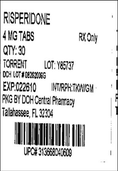 Label - Risperidone 4mg(Torrent)